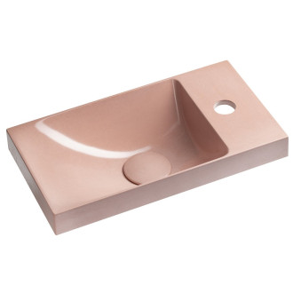 AGOS betonové umývátko 40x22cm, levé/pravé, růžová pololesk