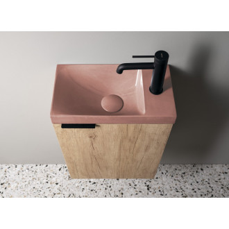 AGOS betonové umývátko 40x22cm, levé/pravé, růžová pololesk