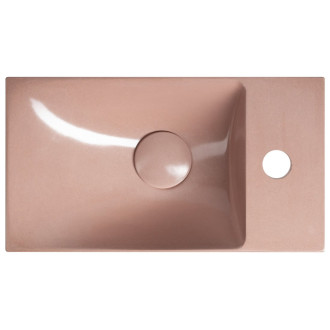 AGOS betonové umývátko 40x22cm, levé/pravé, růžová pololesk