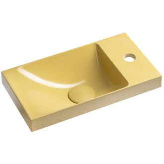 AGOS betonové umývátko 40x22cm, levé/pravé, žlutá pololesk