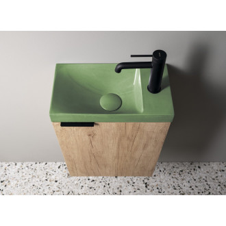 AGOS betonové umývátko 40x22cm, levé/pravé, zelená pololesk