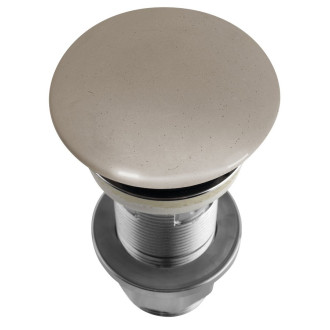 Umyvadlová výpust 5/4“, click-clack, betonová zátka, 10-80mm, písková pololesk