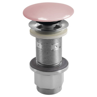 Umyvadlová výpust 5/4“, click-clack, betonová zátka, 10-80mm, růžová pololesk AS921