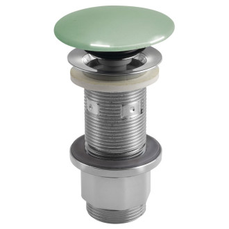 Umyvadlová výpust 5/4“, click-clack, betonová zátka, 10-80mm, zelená pololesk AS923