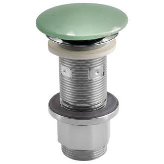 Umyvadlová výpust 5/4“, click-clack, betonová zátka, 10-80mm, zelená pololesk