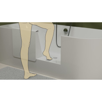 PORTAS L asymetrická vana s dvířky, 180x75x60cm, bílá