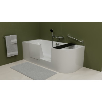 PORTAS L asymetrická vana s dvířky, 180x75x60cm, bílá