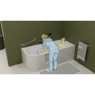 PORTAS R asymetrická vana s dvířky, 180x75x60cm, bílá