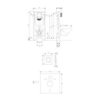 RAPID podtynkowy zestaw WC 4w1, nikiel szczotkowany, GROHE