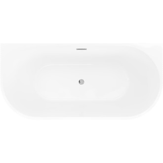 Volně stojící závěsná vana Mexen Oris s drážkovaným přepadem 170 x 80 cm, bílá, chromový přepad - 52871708000-01