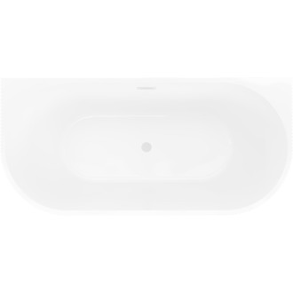 Volně stojící závěsná vana Mexen Oris s drážkovaným uzávěrem 170 x 80 cm, bílá/šedá, bílý přepad - 52871708062-20