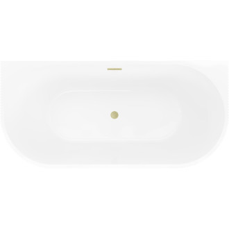 Volně stojící závěsná vana Mexen Oris s drážkovaným povrchem 170 x 80 cm, bílá/černá, přepad kartáčovaný zlatý - 52871708075-55