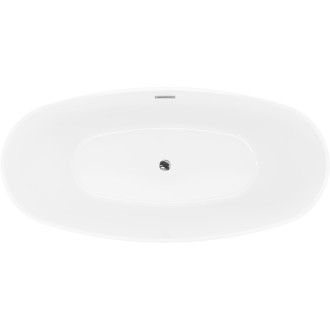 Volně stojící vana Mexen Lira, vzor 170 x 80 cm, bílá/černá, chromovaný přepad - 52831708075-01