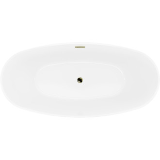 Volně stojící vana Mexen Lira, vzor 170 x 80 cm, bílá/černá, zlatý přepad - 52831708075-50