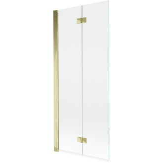 Vanová zástěna Mexen Mist 2-křídlá levá 80 x 150 cm, průhledná, zlatá - 8A9-080-002-50-00-L