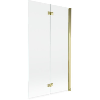 Mexen Mist vanová zástěna pravá, 2 křídla 100 x 150 cm, průhledná, zlatá - 8A9-100-002-50-00-P