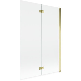 Mexen Mist vanová zástěna pravá, 2 křídla, 120 x 150 cm, průhledná, zlatá - 8A9-120-002-50-00-P