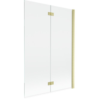 Vanová zástěna Mexen Mist 2-křídlá pravá 120 x 150 cm, průhledná, kartáčované zlato - 8A9-120-002-55-00-P