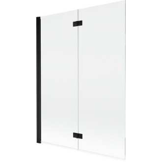 Mexen Mist vanová zástěna 2-křídlá levá 130 x 150 cm, průhledná, černá - 8A9-130-002-70-00-L