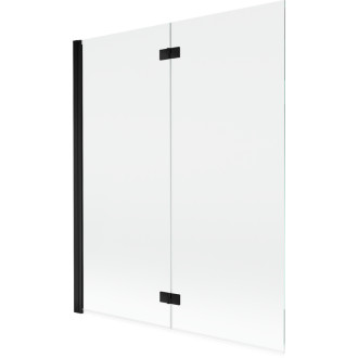 Mexen Mist vanová zástěna 2-křídlá levá 140 x 150 cm, průhledná, černá - 8A9-140-002-70-00-L