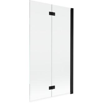 Mexen Mist vanová zástěna pravá, 2 křídla, 100 x 150 cm, průhledná, černá - 8A9-100-002-70-00-P