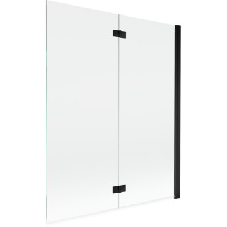 Mexen Mist vanová zástěna pravá, 2 křídla, 140 x 150 cm, průhledná, černá - 8A9-140-002-70-00-P