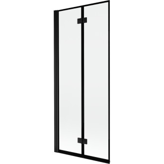 Mexen Mist vanová zástěna 2-křídlá levá 80 x 150 cm, černý rám, černá - 8A9-080-002-70-70-L