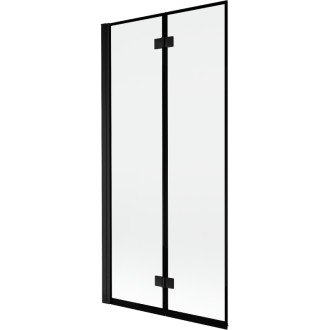 Mexen Mist vanová zástěna 2-křídlá levá 90 x 150 cm, černý rám, černá - 8A9-090-002-70-70-L