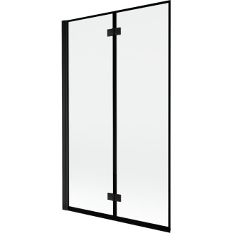 Mexen Mist vanová zástěna 2-křídlá levá 110 x 150 cm, černý rám, černá - 8A9-110-002-70-70-L