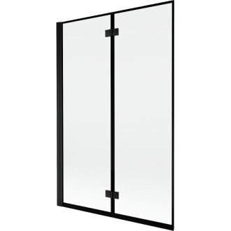 Mexen Mist vanová zástěna 2-křídlá levá 120 x 150 cm, černý rám, černá - 8A9-120-002-70-70-L