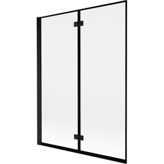 Mexen Mist vanová zástěna 2-křídlá levá 130 x 150 cm, černý rám, černá - 8A9-130-002-70-70-L