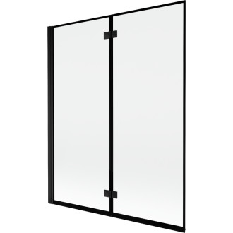 Mexen Mist vanová zástěna 2-křídlá levá 140 x 150 cm, černý rám, černá - 8A9-140-002-70-70-L