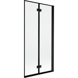 Mexen Mist vanová zástěna 2-křídlá pravá 90 x 150 cm, černý rám, černá - 8A9-090-002-70-70-P
