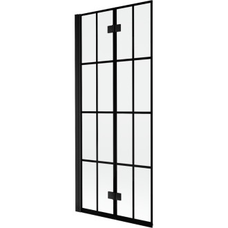 Mexen Mist vanová zástěna 2-křídlá levá 80 x 150 cm, černá kostkovaná, černá - 8A9-080-002-70-77-L