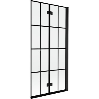 Mexen Mist vanová zástěna 2-křídlá pravá 90 x 150 cm, černá kostkovaná, černá - 8A9-090-002-70-77-P