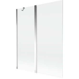 Vanová zástěna Mexen Mist se 2 křídly 140 x 150 cm, průhledná, chrom - 8A9-140-011-01-00