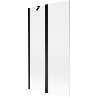 Vanová zástěna Mexen Mist se 2 křídly 100 x 150 cm, průhledná, černá - 8A9-100-011-70-00