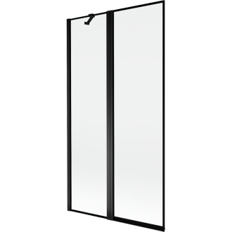 Mexen Mist vanová zástěna 2-křídlá levá 100 x 150 cm, černý rám, černá - 8A9-100-011-70-70-L