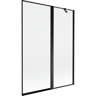 Mexen Mist vanová zástěna 2-křídlá pravá 130 x 150 cm, černý rám, černá - 8A9-130-011-70-70-P