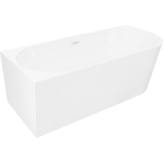Volně stojící vana Mexen Silo do levého rohu, drážkovaná, 170 x 80 cm, bílá, bílý přepad - 52891708000L-20