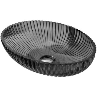 Skleněné umyvadlo Mexen Zira na desku 53 x 35 cm, černé - 24175370