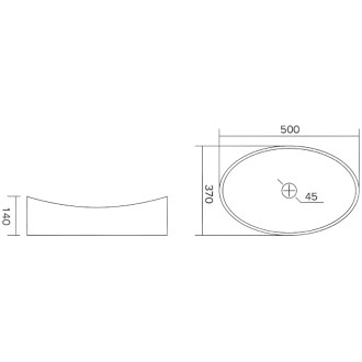 Skleněné umyvadlo Mexen Kivo na desku 50 x 37 cm, průhledné - 24215000