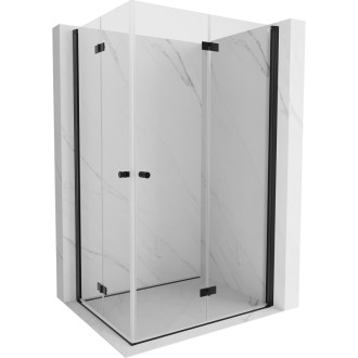 Mexen Mist-F Duo skládací sprchový kout pravý 80 x 110 cm, průhledný, černý - 8A6-080L-110P-70-00