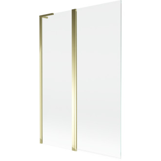 Vanová zástěna Mexen Mist L se 2 křídly 120 x 150 cm, průhledná, zlatá - 8A9L-120-011-50-00