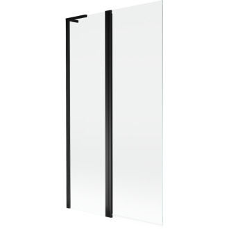 Vanová zástěna Mexen Mist L se 2 křídly 100 x 150 cm, průhledná, černá - 8A9L-100-011-70-00