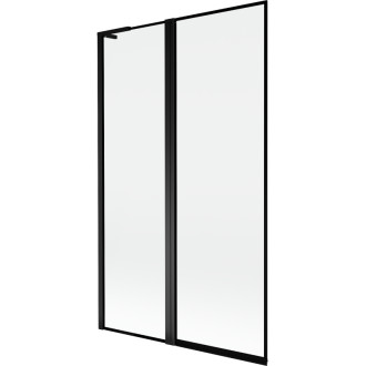 Mexen Mist L vanová zástěna 2-křídlá levá 110 x 150 cm, černý rám, černá - 8A9L-110-011-70-70-L