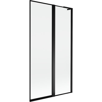 Mexen Mist L vanová zástěna se 2 křídly pravá 100 x 150 cm, černý rám, černá - 8A9L-100-011-70-70-P