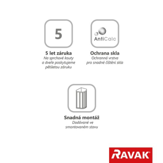 Ravak APSS-80 198 satin+Pearl 94040UR211