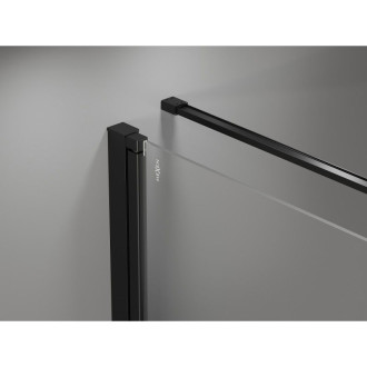 Sprchový kout Mexen Mist-B s výklopným mechanismem 80 x 110 cm, průhledný, černý - 8A2T-080-110-70-00