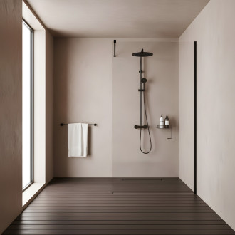 Sprchová zástěna Rea Flexi Transparent / Black 100